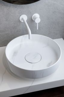 Раковина накладная Armadi Art Sole Corian 801-CLCT 40 см Calacatta